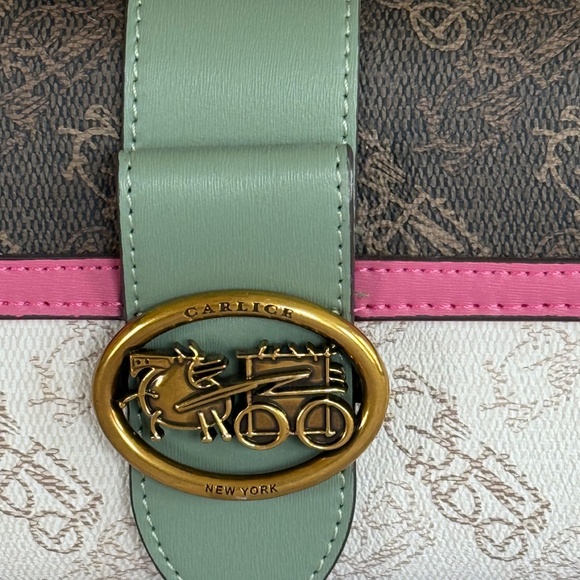 Carlice New York Colorblock Top Handel Satchel- Horse&Carriage Design Brand New - Picture 11 of 12